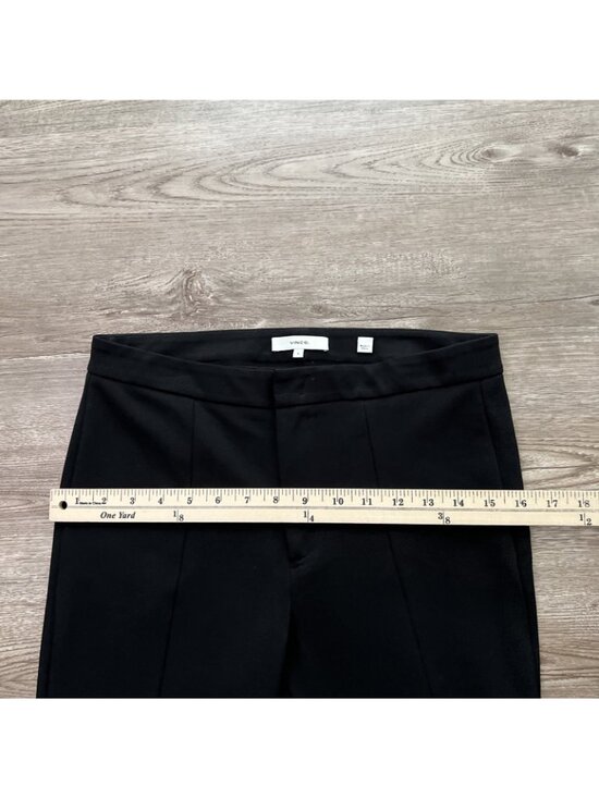 Vince Tapered Stove Pipe Pant Womens 6 Black Pintuck Ponte Full Length - Picture 10 of 16